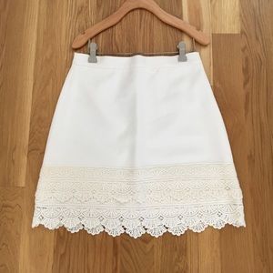 LOFT Cream Mini Skirt, NWT